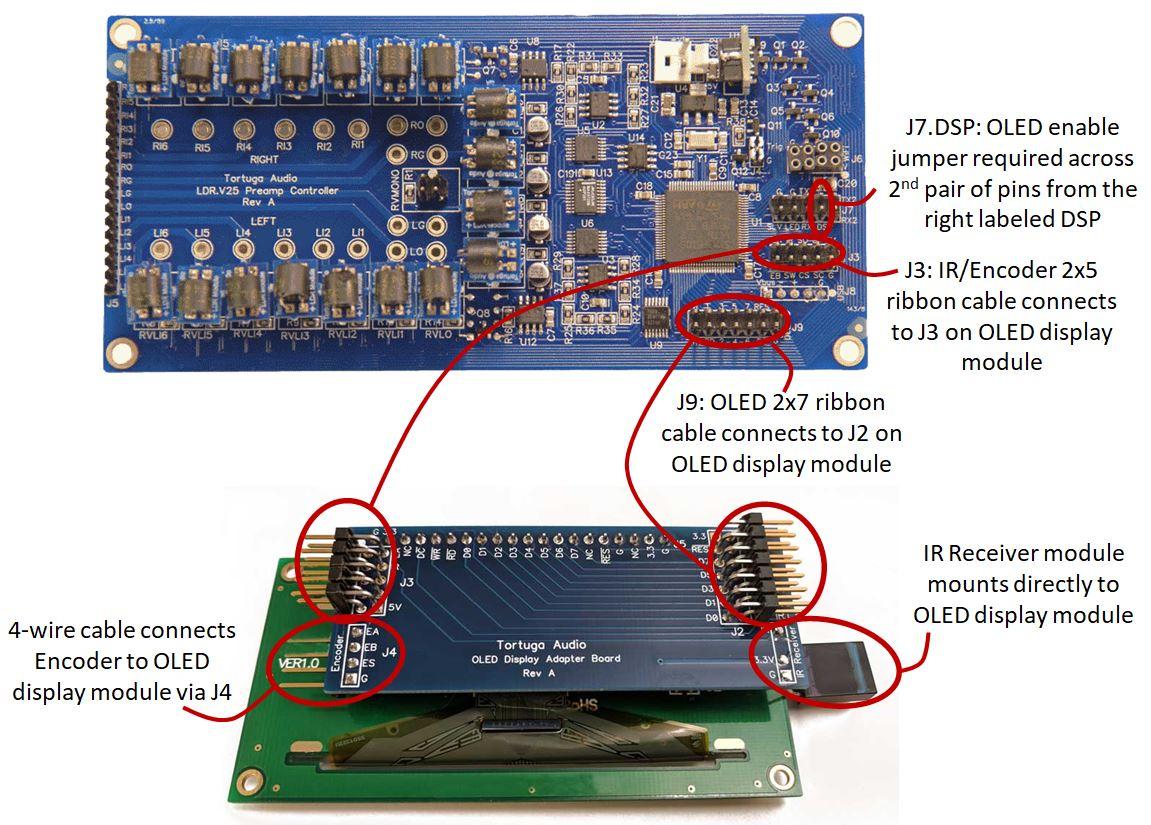 V25 controller & OLED display connections