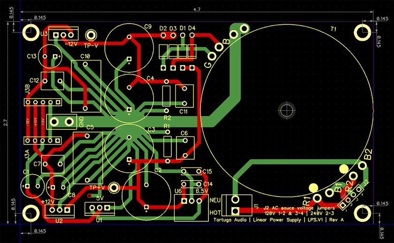 V4 linear power supply layout